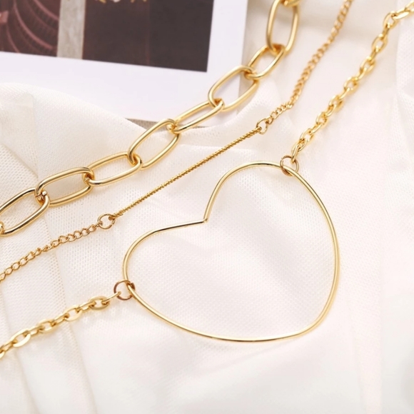 *Sharon* Heart Layered Necklace - Picture 6 of 6